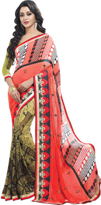 

Saara Printed, Self Design Daily Wear Georgette Saree(Multicolor)