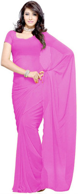 

Vivera Fashion Solid Bollywood Georgette Saree(Pink)