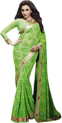 

Vishal Solid Fashion Georgette Saree(Green)