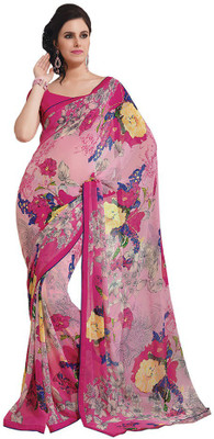

Indian Wear Online Printed Fashion Pure Chiffon Saree(Multicolor), Multicolor528