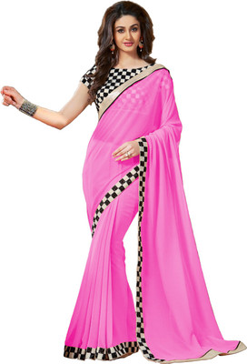 

Fabaron Enterprise Self Design Bollywood Georgette Saree(Pink)