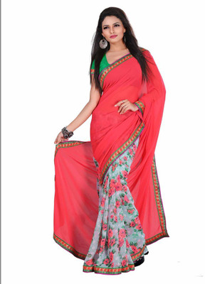 

Dancing Girl Printed Bollywood Chiffon Saree(Red)