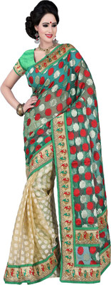 

Ansu Fashion Self Design Fashion Jacquard Saree(Green)