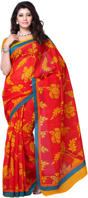 

JTInternational Floral Print Fashion Art Silk Saree(Multicolor)
