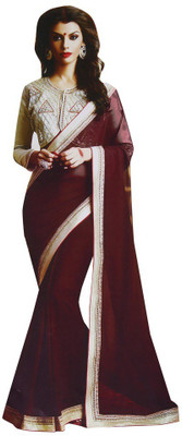 

Asha Fashion Embroidered Bollywood Georgette Saree(Brown)