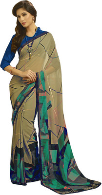 

Ishin Printed Fashion Georgette Saree(Green)