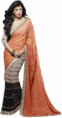 

Shree Vardhman Embroidered Bollywood Georgette Saree(Multicolor), Coffee and orange