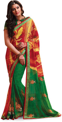 

Ridham Sarees Floral Print Fashion Georgette Saree(Multicolor)