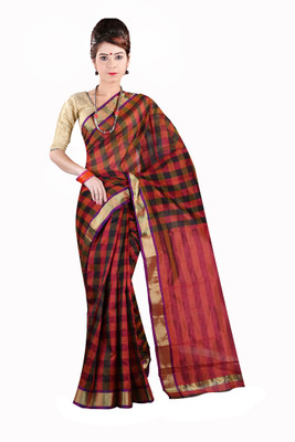 

Anushree Saree Striped Fashion Chiffon Saree(Multicolor), Maroon