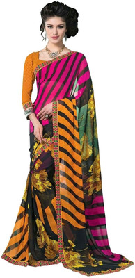 

Cenizas Printed Fashion Georgette Saree(Multicolor), Pink