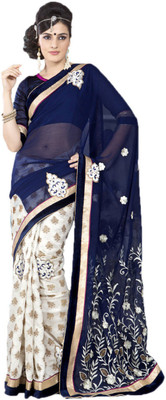 

Indian Wear Online Embroidered Fashion Net Saree(Multicolor)