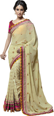 

Saara Self Design Fashion Net Saree(Yellow), Light yellow