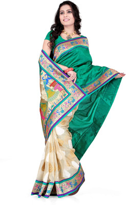 

Weavedeal Embellished, Self Design Banarasi Banarasi Silk, Brocade Saree(Green)