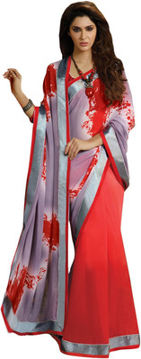 

Lovelylook Printed Fashion Chiffon Saree(Multicolor), Red & purple