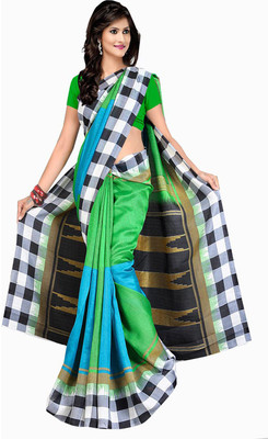 

Anushree Saree Checkered Bhagalpuri Khadi Saree(Multicolor)