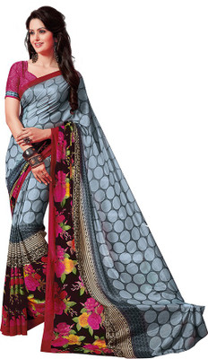 

PSHOPEE Floral Print Fashion Chiffon Saree(Grey)