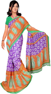 

Jiya Self Design, Printed Daily Wear Georgette Saree(Purple, Multicolor), Purple;multi