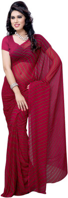 

JTInternational Striped Daily Wear Handloom Georgette Saree(Maroon, Green), Green;maroon