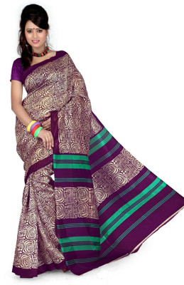 

Cenizas Printed Fashion Crepe Saree(Multicolor), Purple