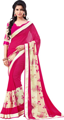 

Brijraj Printed Fashion Georgette Saree(Magenta, White)