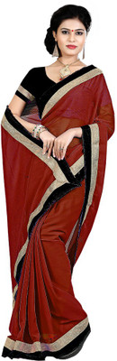 

Party Wear Dresses Solid Fashion Chiffon Saree(Maroon)