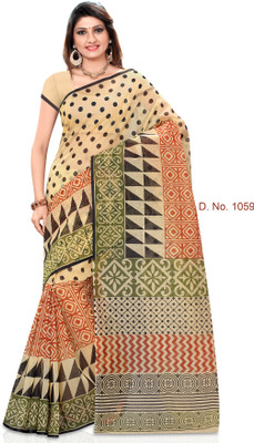 

Indianbeauty Striped, Printed Fashion Cotton Saree(Multicolor)