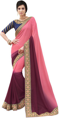 

Shree Vardhman Printed Bollywood Georgette Saree(Multicolor), Blue