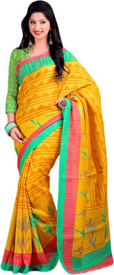 

Sunaina Printed Fashion Raw Silk Saree(Multicolor)