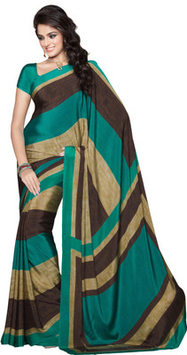 

Parisha Printed Daily Wear Crepe Saree(Green, Brown), Brown;green