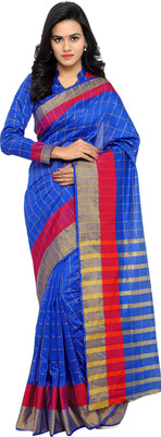 sarvagny clothing Self Design Kanjivaram Kota Silk Saree(Blue) available at flipkart for Rs.449