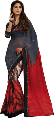 

Khoobee Self Design Fashion Crepe, Chiffon Saree(Grey, Black, Red, Multicolor), Black;grey;multicolor;red