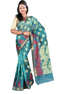 

Anushree Saree Printed Fashion Chanderi Saree(Multicolor), Green