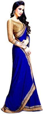 

Desaii Solid Fashion Chiffon Saree(Beige), Blue