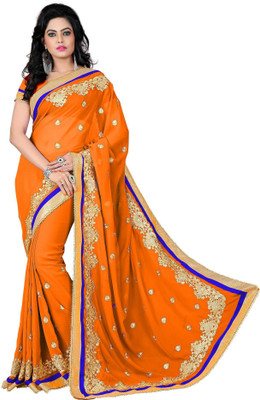 

Vishakha Fashion Embroidered Fashion Georgette Saree(Orange)