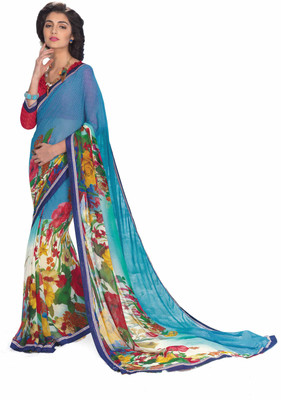 

Indianbeauty Self Design, Printed Bollywood Georgette Saree(Multicolor)