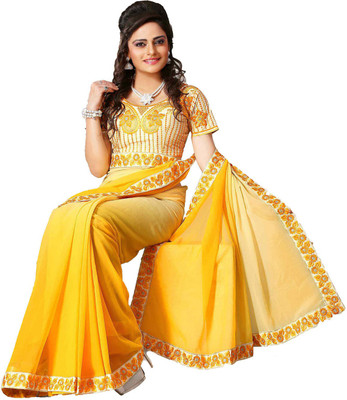 

Party Wear Dresses Printed Fashion Georgette Saree(Yellow)