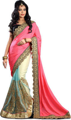 

Indian Wear Online Embroidered Fashion Dupion Silk Saree(Pink)