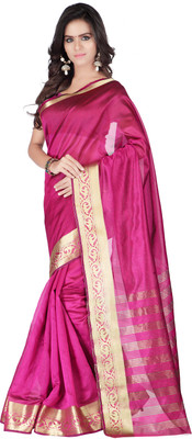 

Weavedeal Solid Banarasi Chanderi Saree(Light Blue)
