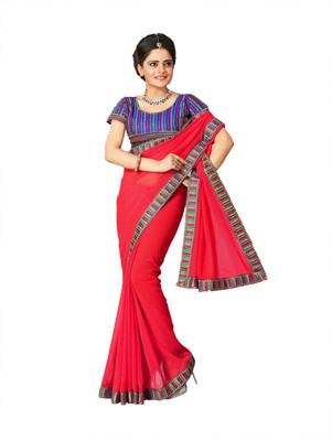 

Indian Wear Online Printed Fashion Georgette Saree(Red)