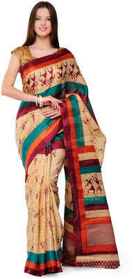 

Cenizas Printed Fashion Art Silk Saree(Multicolor)