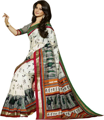 

Archishmathi Floral Print Bollywood Art Silk Saree(Multicolor)