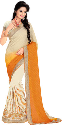 

Parisha Embroidered Fashion Georgette Saree(White)