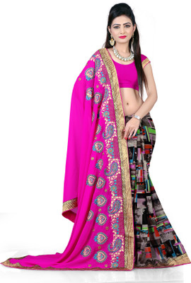

Khoobee Self Design, Embroidered Fashion Georgette Saree(Pink, Multicolor), Multicolor;pink