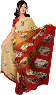 

Vardan Prints Printed Bollywood Georgette Saree(Red)