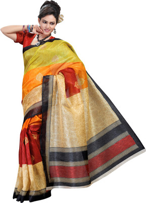 

Saara Printed Fashion Cotton Saree(Beige, Maroon)