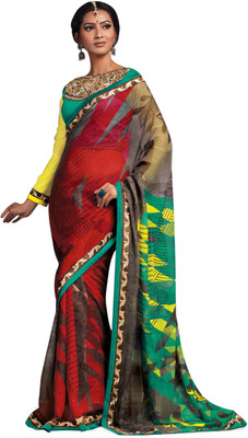

Indianbeauty Printed, Embroidered Bollywood Pure Georgette Saree(Multicolor)