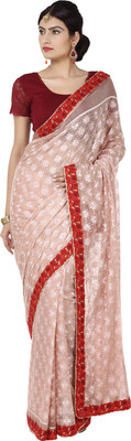 

Ethnic Bliss Lifestyles Self Design Fashion Handloom Chiffon Saree(Beige)