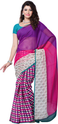 

JTInternational Geometric Print Fashion Art Silk Saree(Multicolor)