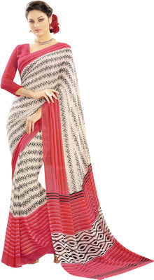 

Jiya Self Design, Printed Fashion Georgette Saree(Pink)