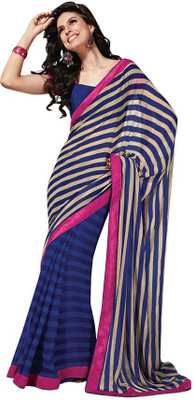 

Indian Wear Online Printed Fashion Pure Chiffon Saree(Yellow)